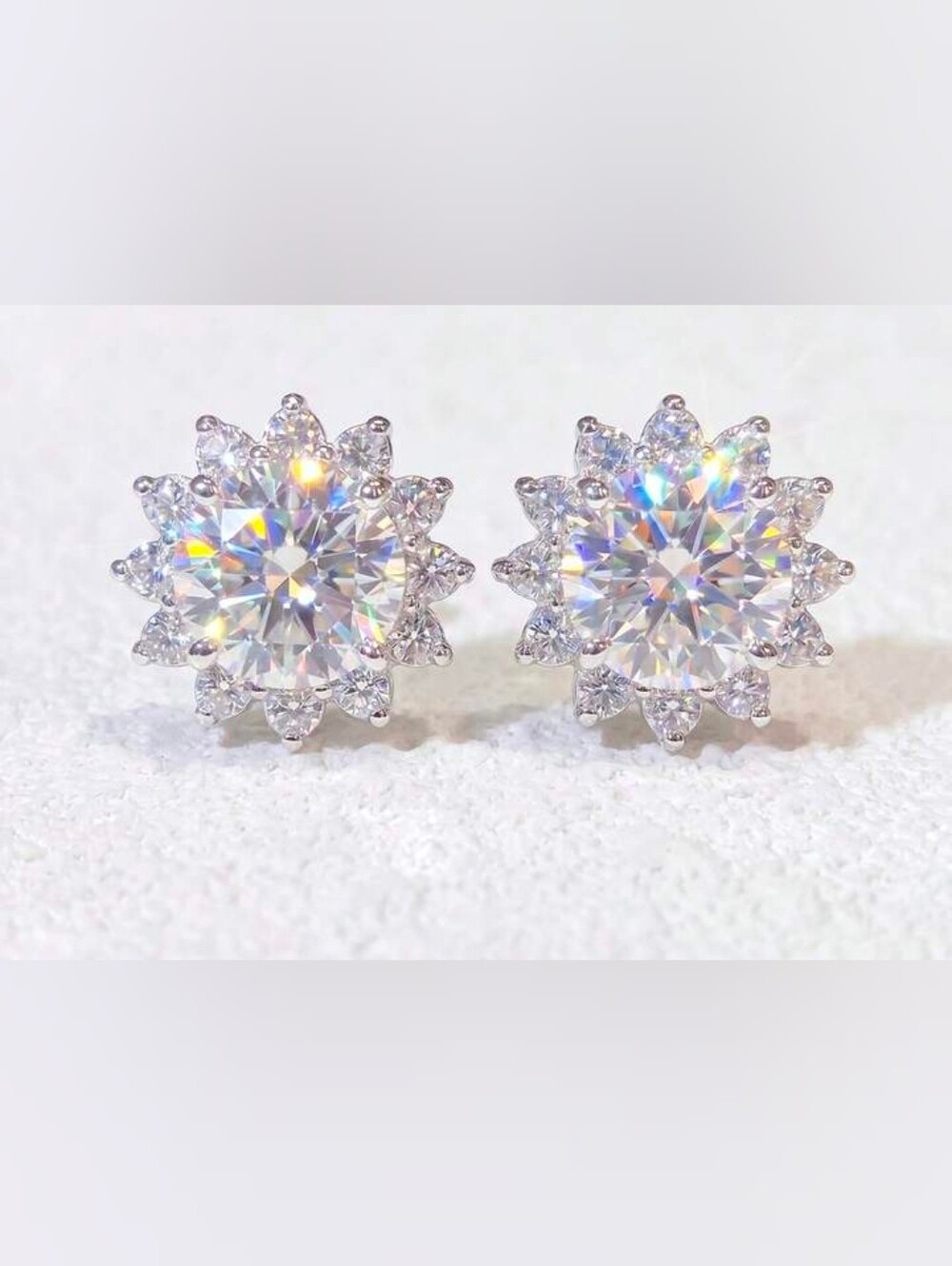 $8 Each Or Bundle 5/$20 Silver Tone Crystal Halo Stud Earrings